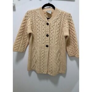 Vintage Kilronan Cardigan Womens Yellow Extra Small